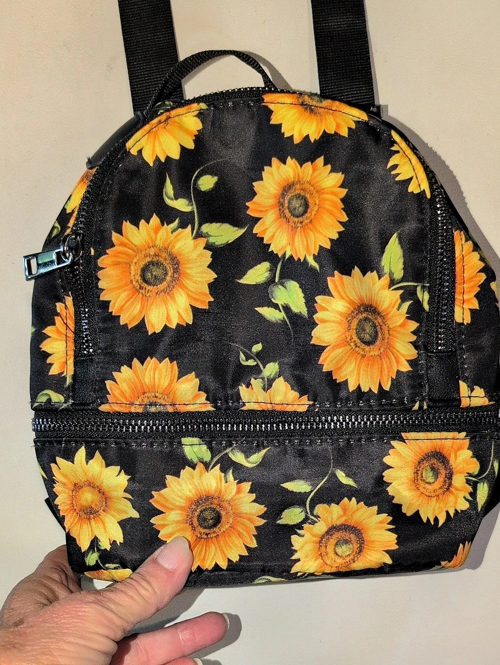 Floral Backpack in Black & Orange
